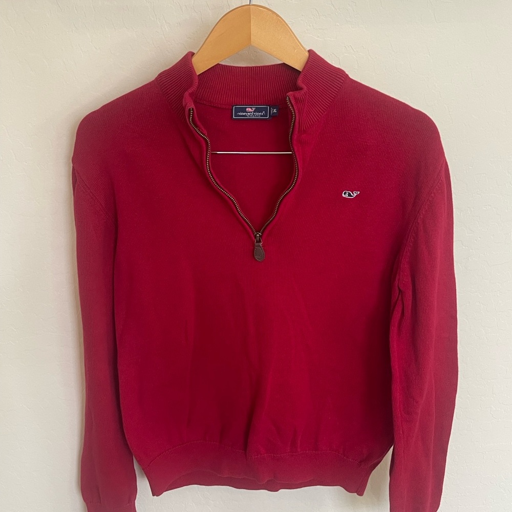 Vineyard Vines Young Men's / Teen Zip Up Red Sweater